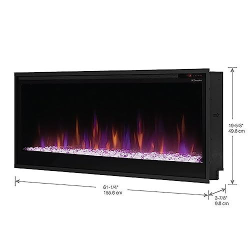 Dimplex 36 Inch Slim Built-in Linear Electric Fireplace | Shallow 4-Inch Depth with Multi-Fire Color Technology, Remote and Acrylic Crystal Ember Bed Included - Sits Flush in Most Home Frames