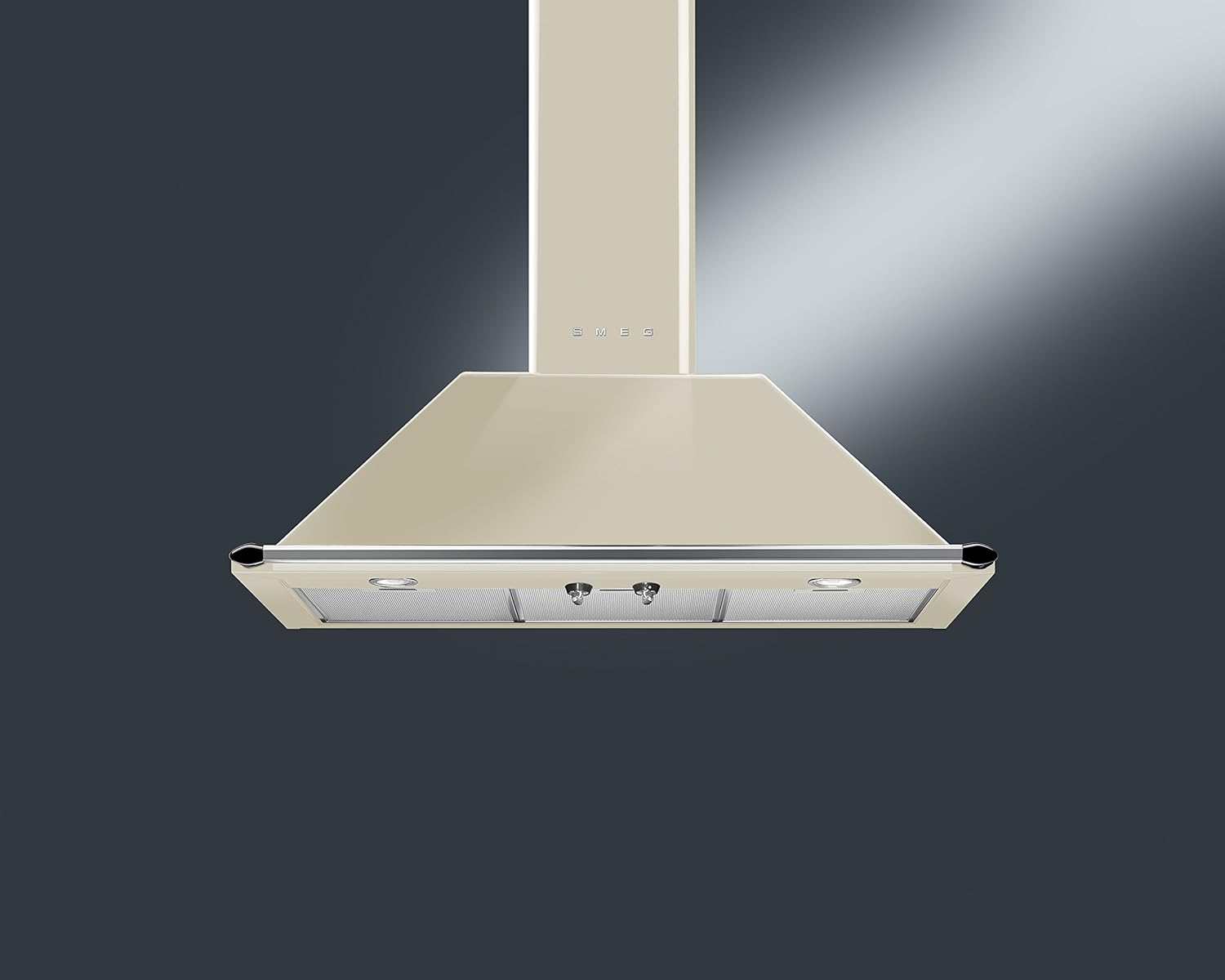 Smeg KT90PU 36" Wall Mount Chimney Range Hood with 600 CFM and 4 Fan Speeds, Cream