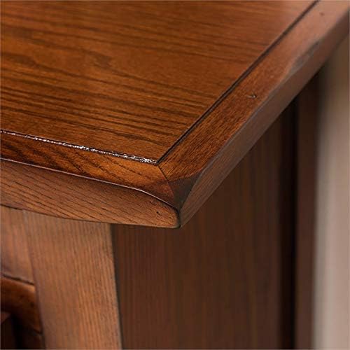 Beaumont Lane 57 Corner TV Stand Console Solid Wood with Glass Wooden Cabinet Storage in Rustic Autumn