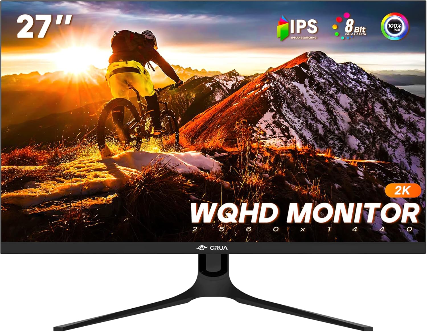 CRUA 27 inch 240hz IPS Gaming Monitor, Full HD Frameless 100% sRGB PC Monitor, 1080P Eye Care Computer Monitor, 1ms Response Time with FreeSync and Low Motion Blur, VESA, DisplayPort, HDMI
