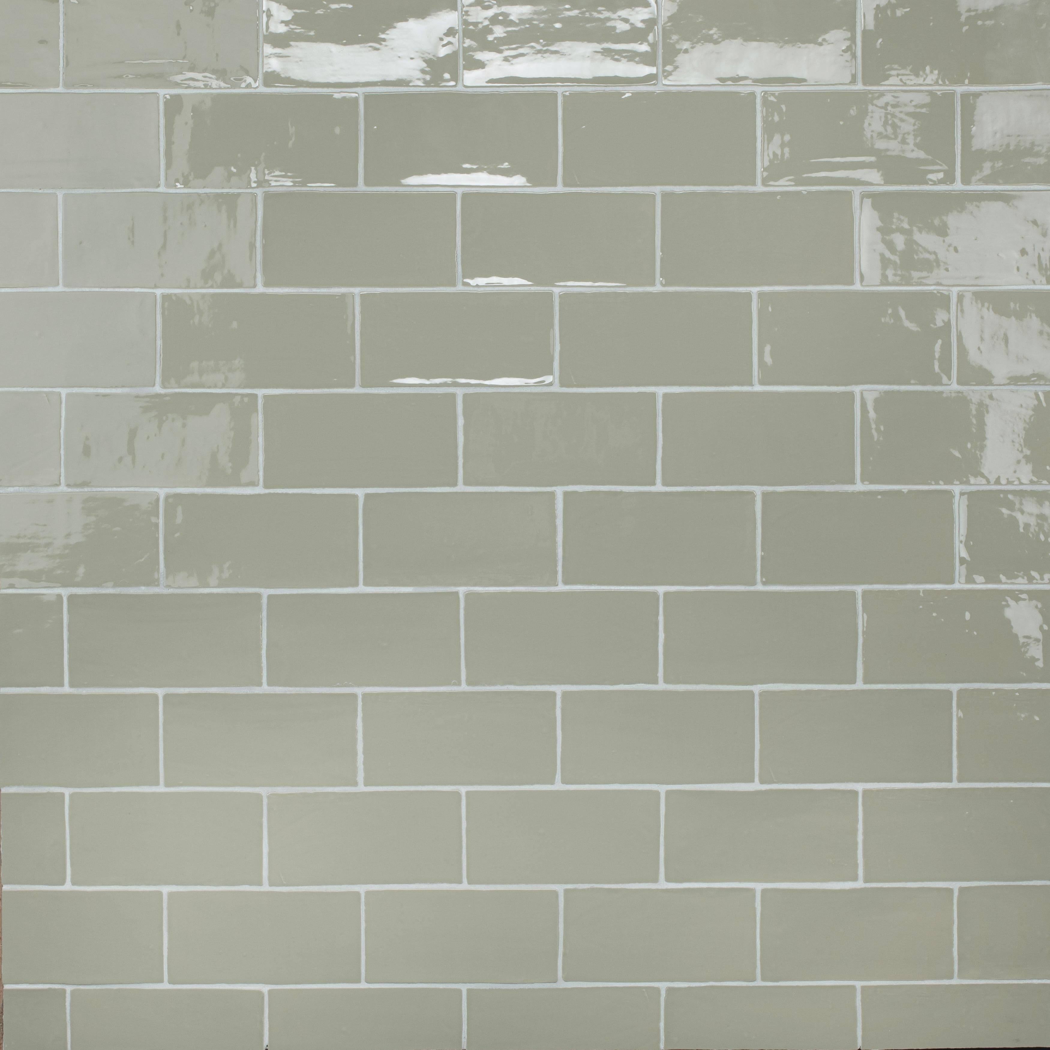 SomerTile Chester Sage 3x22 x 6x22 Ceramic Wall Subway Tile - Case 44 Tiles