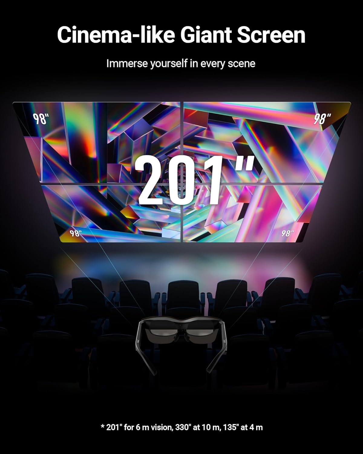 RAYNEO Air 2s XR Glasses - Smart Glasses with 201" Micro OLED, AR Glasses 120Hz 600nits Brightness with 4 speakers-2024 New model