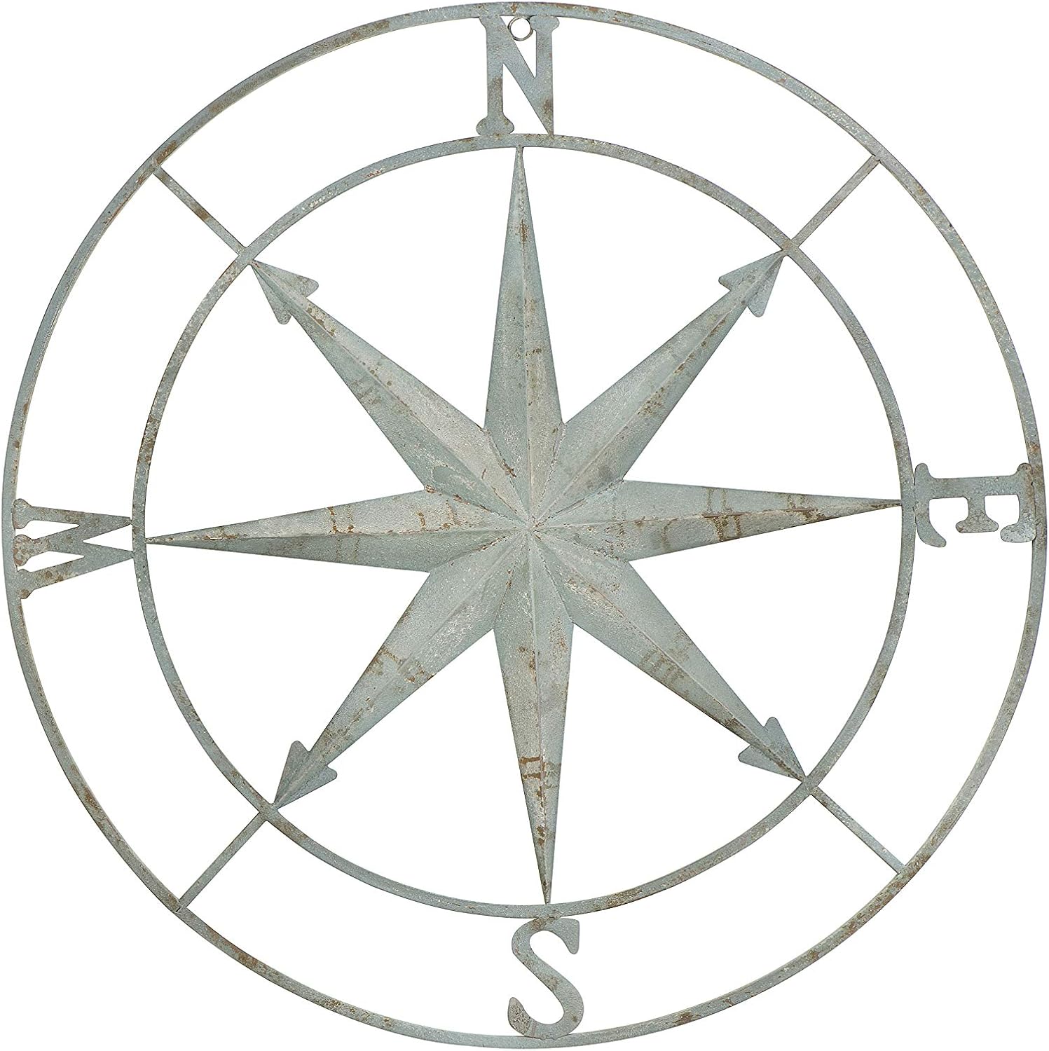 Creative Co-op Decorative Round Metal Compass Wall D&eacute;cor, 30", Black,DA7818