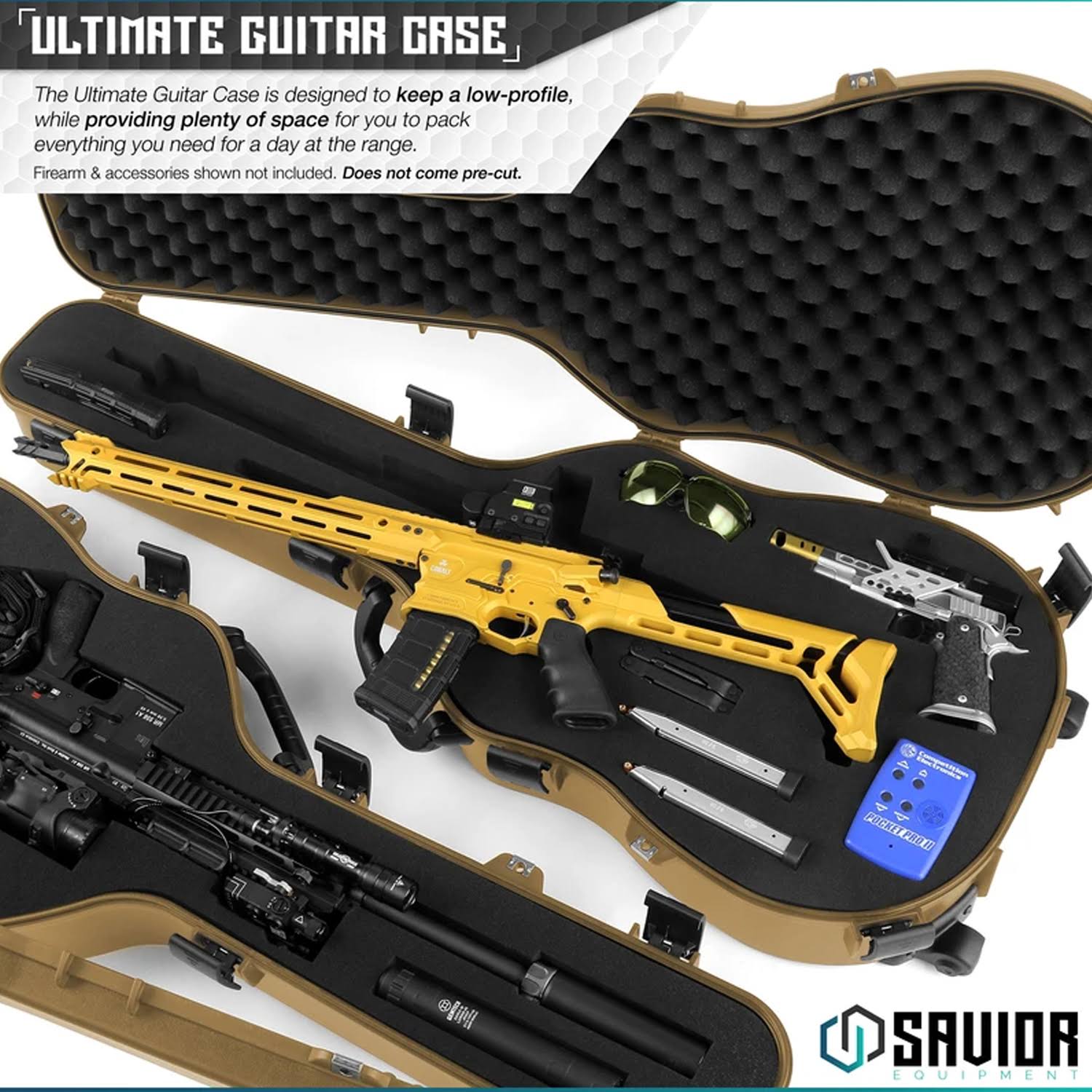 Savior Equipment Tactical Lockable Single Rifle Foam Padded Guitar GU