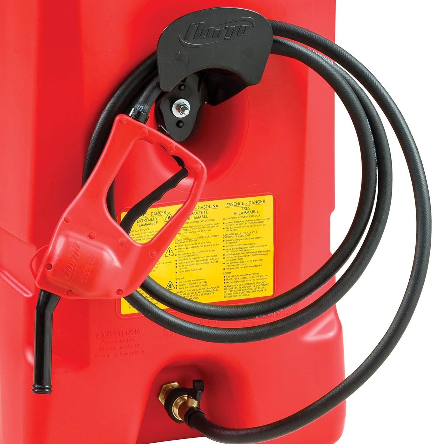 Scepter 14 Gallon Portable On Wheels Gas Fuel Tank Container with LE Fluid Transfer Siphon Pump and 10 Foot Long Hose, 2 Pack, Red