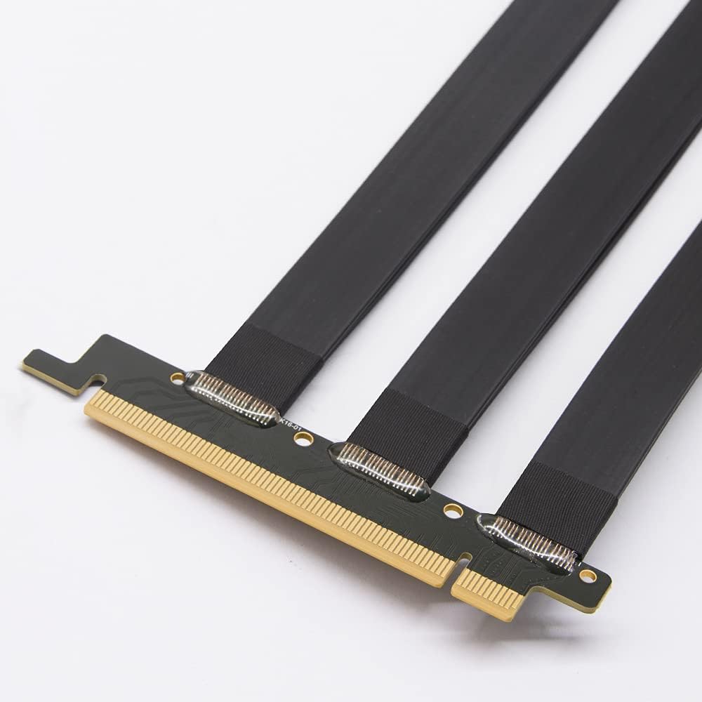 Qingsea Pcie Riser Extension Cable PCI-E 4.0 x 16 Vertical GPU Mount Cable High Speed PCI Express Riser Card 90 Degree for Computer Riser Cable(25CM)