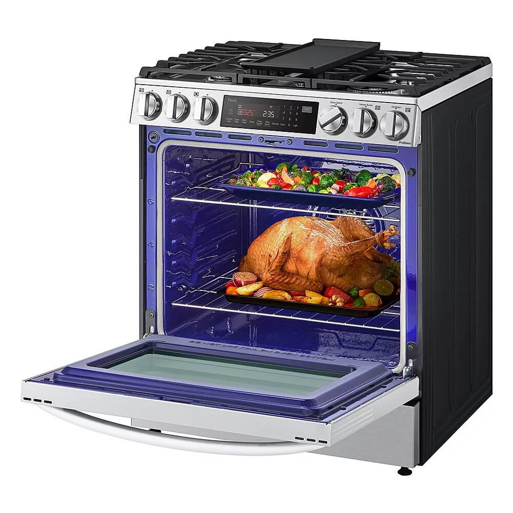 Lg Lsdl6336 30" Wide 6.3 Cu. Ft. Slide In Smart Dual Fuel Range - Stainless Steel