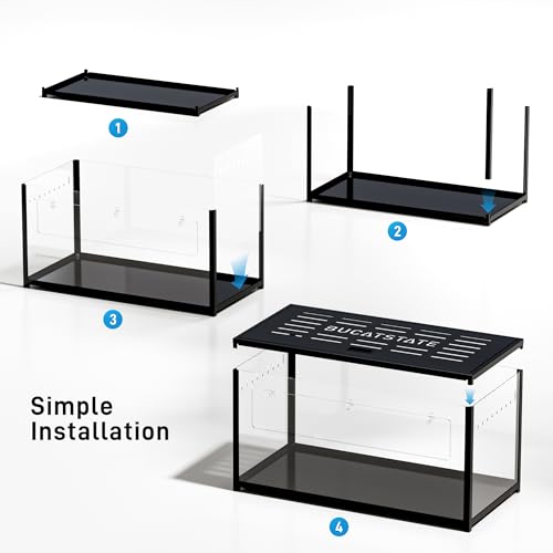 BUCATSTATE Hamster Cage Metal 2.0 - Small Animal Habitats Large Stackable with Top Access Easy Assemble 31.4L*17.6W*20H Inches Dwarf Syrian Hamster House for Guinea Pig, Gerbil (552sq inch White)
