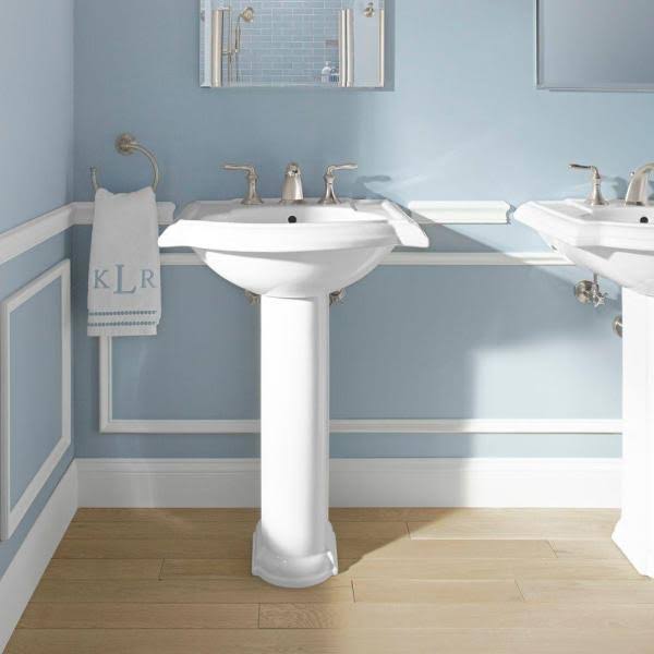 Kohler K-2286-8-0 Devonshire 24x22 Pedestal Bathroom Sink - White