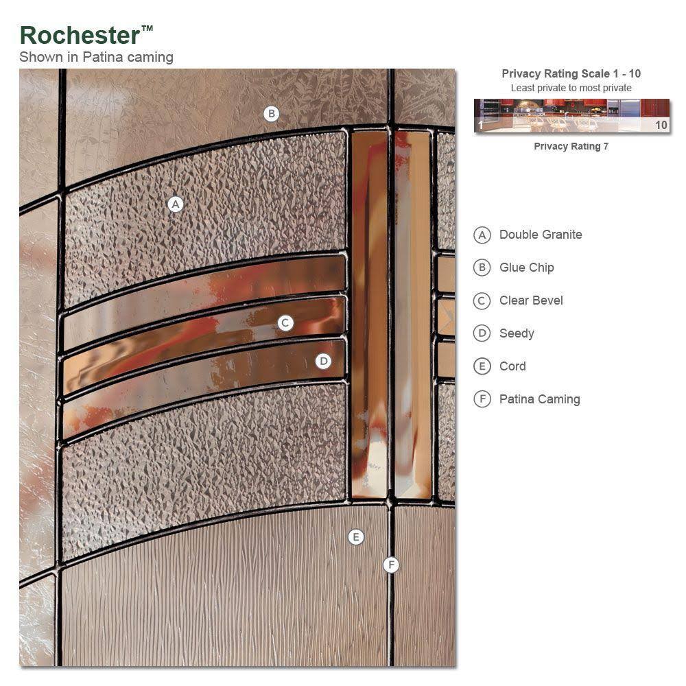 Feather River Doors 50.5 in. x 81.625 in. Rochester Patina 1/2 Lite Unfinished Smooth Right-Hand Fiberglass Prehung Front Door w