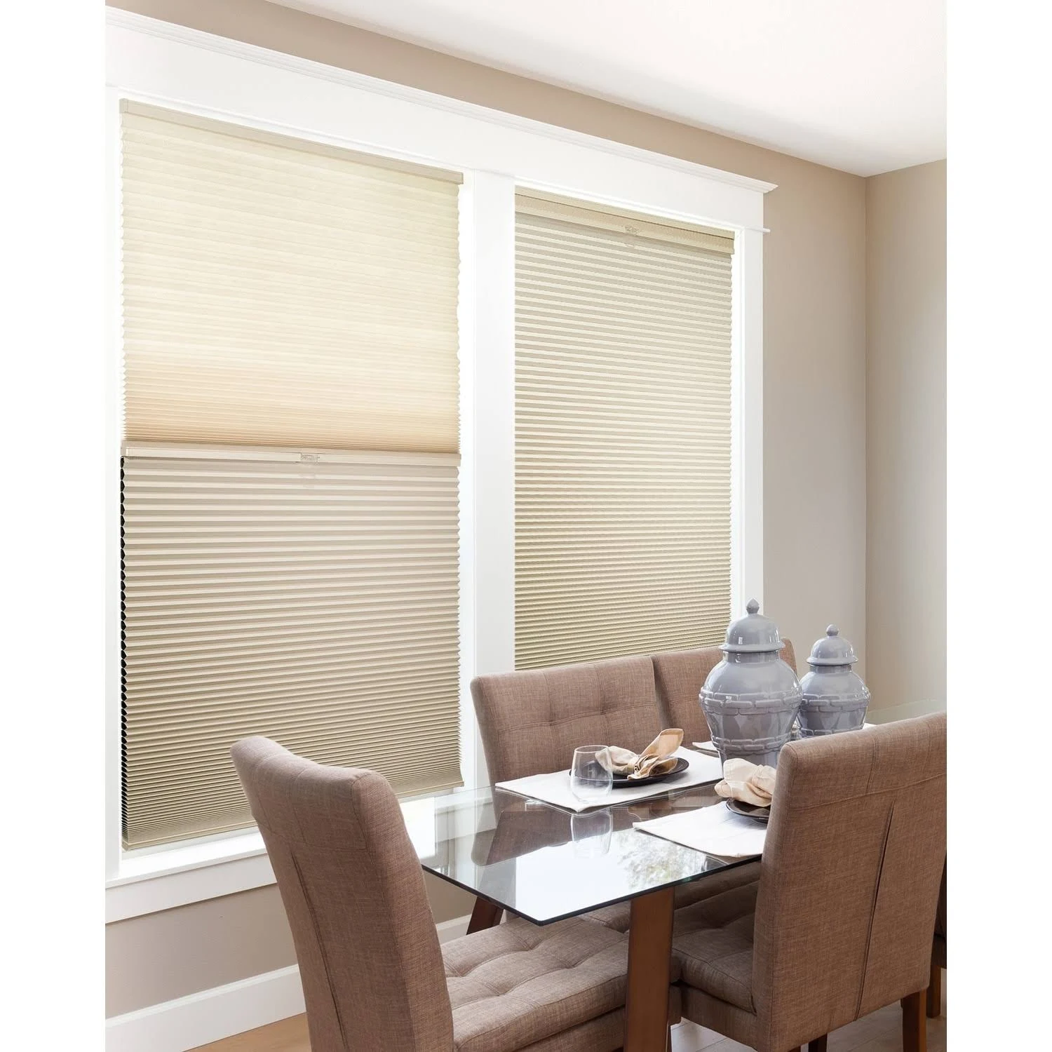 Chicology Day N& Night Cordless Cellular Shades, Fawn - 38x22 x 72x22