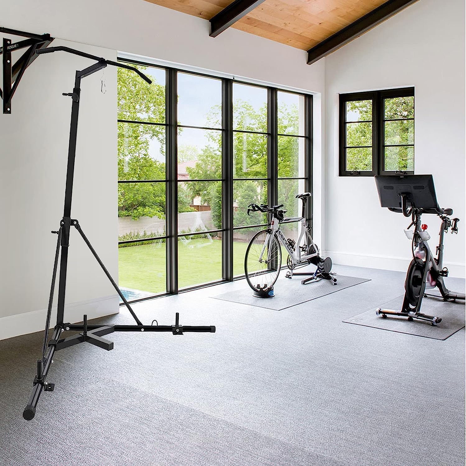 BotaBay Heavy Bag Stand Folding Heavy Bag Stand Boxing Stand with Pull Up Bar Portable Sandbag Rack Free Standing Heavy Duty Punching Bag Boxing Stand for Home Fitness（Only Stand）