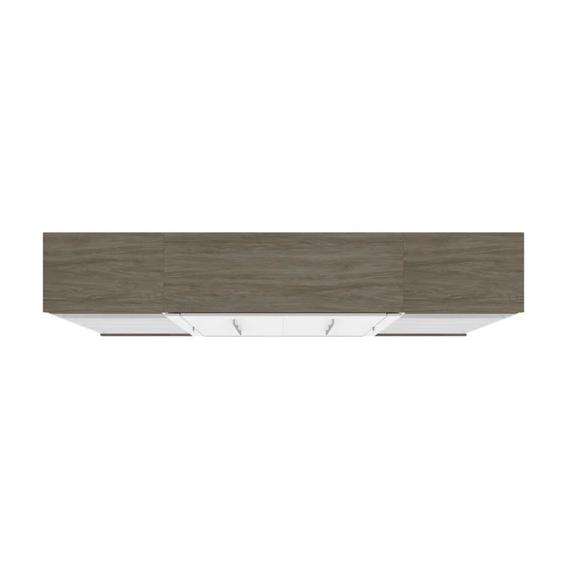 Atlin Designs 118" Modern Wood Full Murphy Bed with 2 Bookcases in White