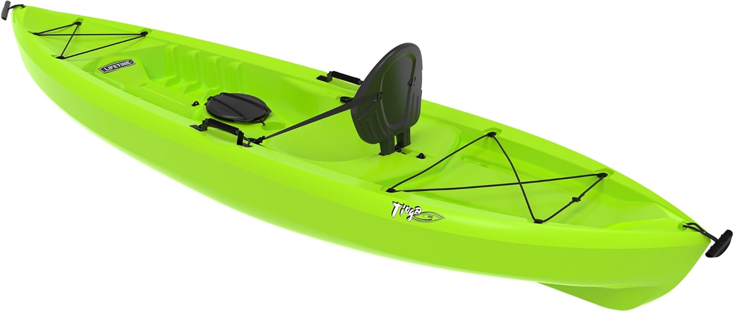 Lifetime Tioga Sit-On-Top Kayak with Paddle, Lime, 120"