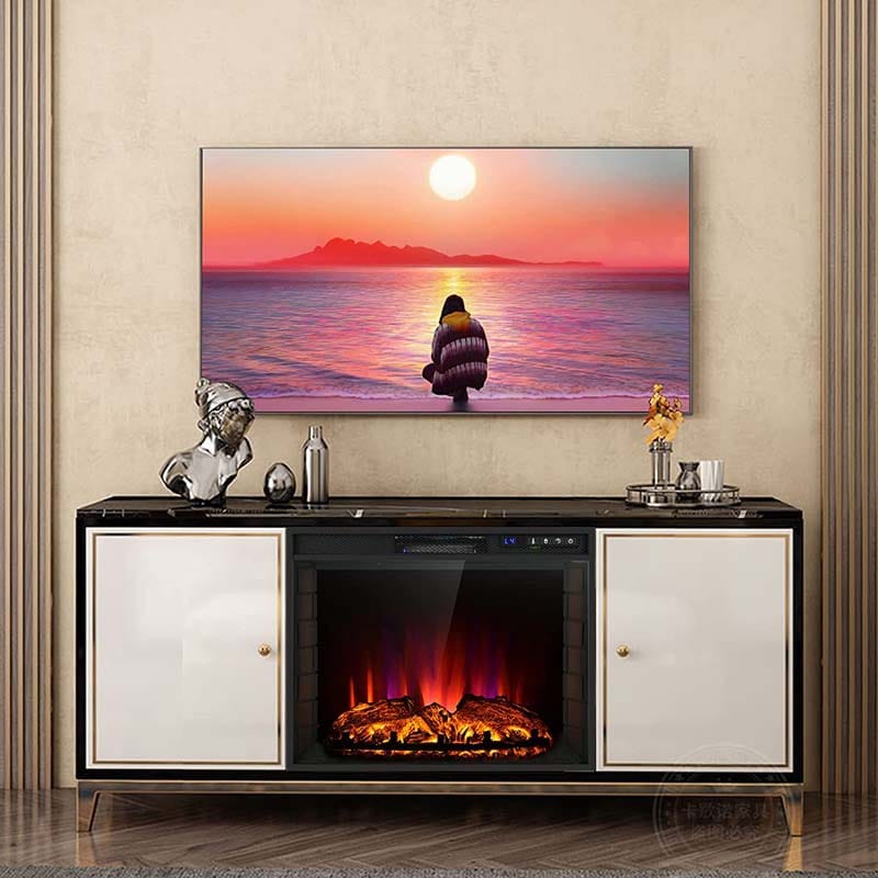 26′′ 1500W Electric Fireplace Insert, Recessed Electric Fireplace Heater with Adjustable Flame Effect