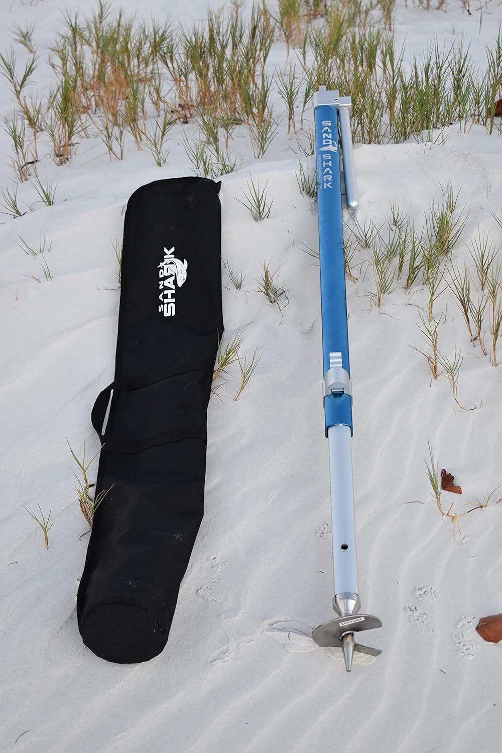 Ultimate XL Boat Sand Anchor by SandShark. Adjustable, Folds Up for Compact Storage. Screw Auger Design Holds & Protects Boats and Pontoons. Secures in Shallow Water, Beach, Sandbar w/Case