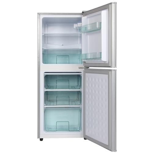 Small Refrigerator with Freezer Mini Fridge 4.0 Cu.ft Compact Small for Bedroom Dorm RV Apartment 2-Door Design Silver…