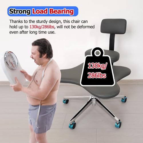 Ergonomic Cross Legged Office Chair/Meditation Kneeling Chair, Mobile Height-Adjustable Criss Cross Chair/Desk Chairs, with Lumbar Support & Wheels(White)