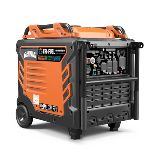 GENMAX 15000W Tri-Fuel Portable Generator - 2025 Model with ATS, CO Sensor, Digital Display & 50A Output Perfect for Home Backup, Construction Sites & Emergency Power (GM15000ET)