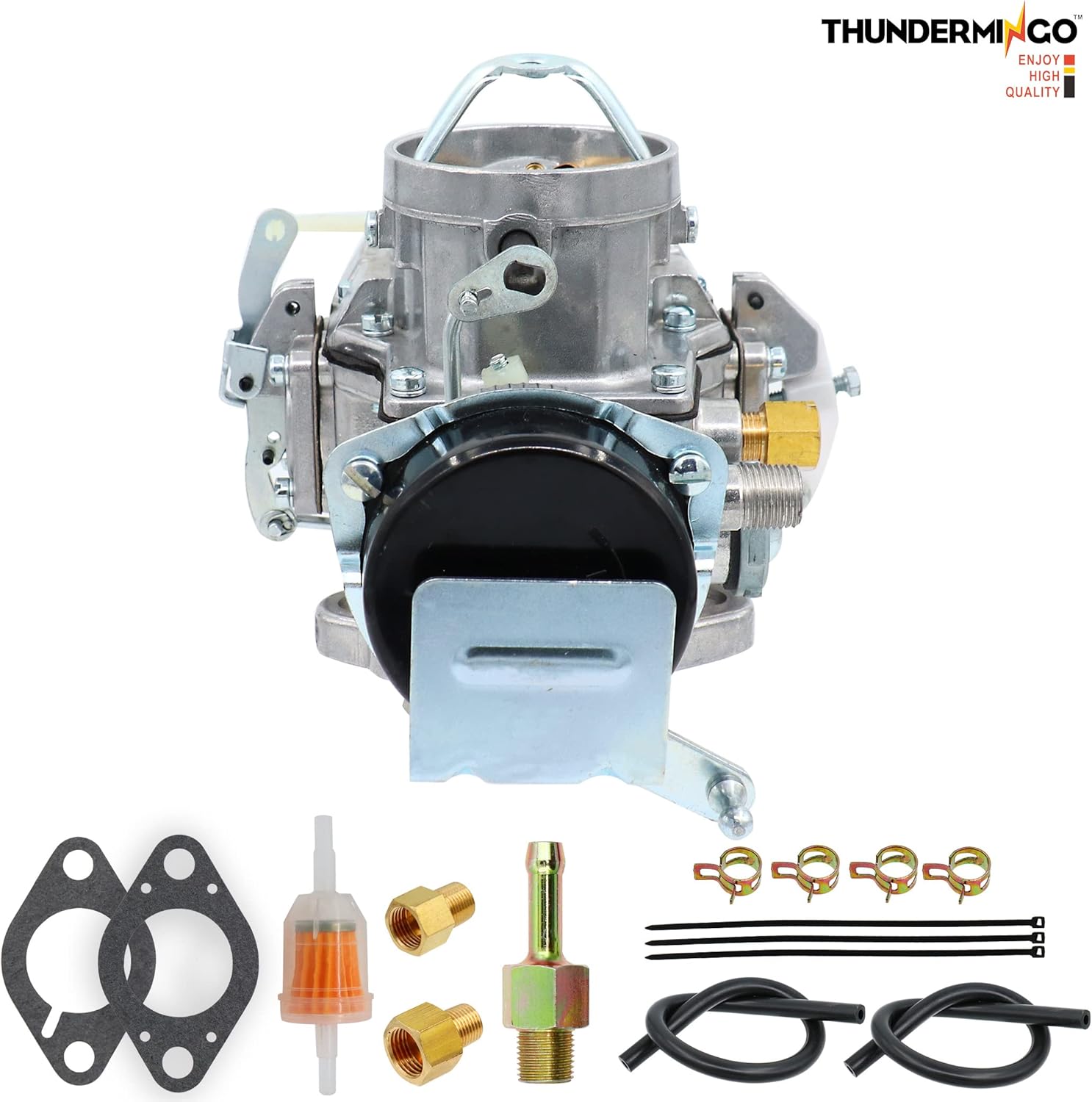 THUNDERMINGO 1 Barrel Autolite 1100 Carburetor Fits For 1964-1968 Ford Mustang Falcon Comet 200 223 262 CI Inline 6 CYL 170/200 CID Engines Automatic Choke,Replace ND1101