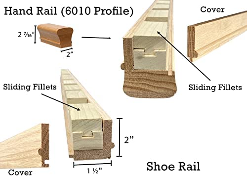 DIY Indoor Stair Rail Section Kit with Primed White Wood Colonial Balusters (5141 Style, 1 1/4" thick) (7 foot 6 inches, Rake)