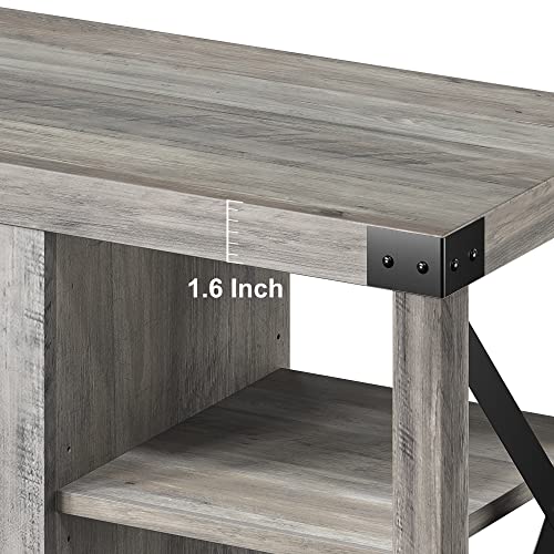 GAOMON 60 Inch TV Stand for TV up to 50 inches,60 inches and 65 Inches, Farmhouse Wood Stand TV Cabinet Entertainment Center with Storage and Adjustable Shelves (Grey)