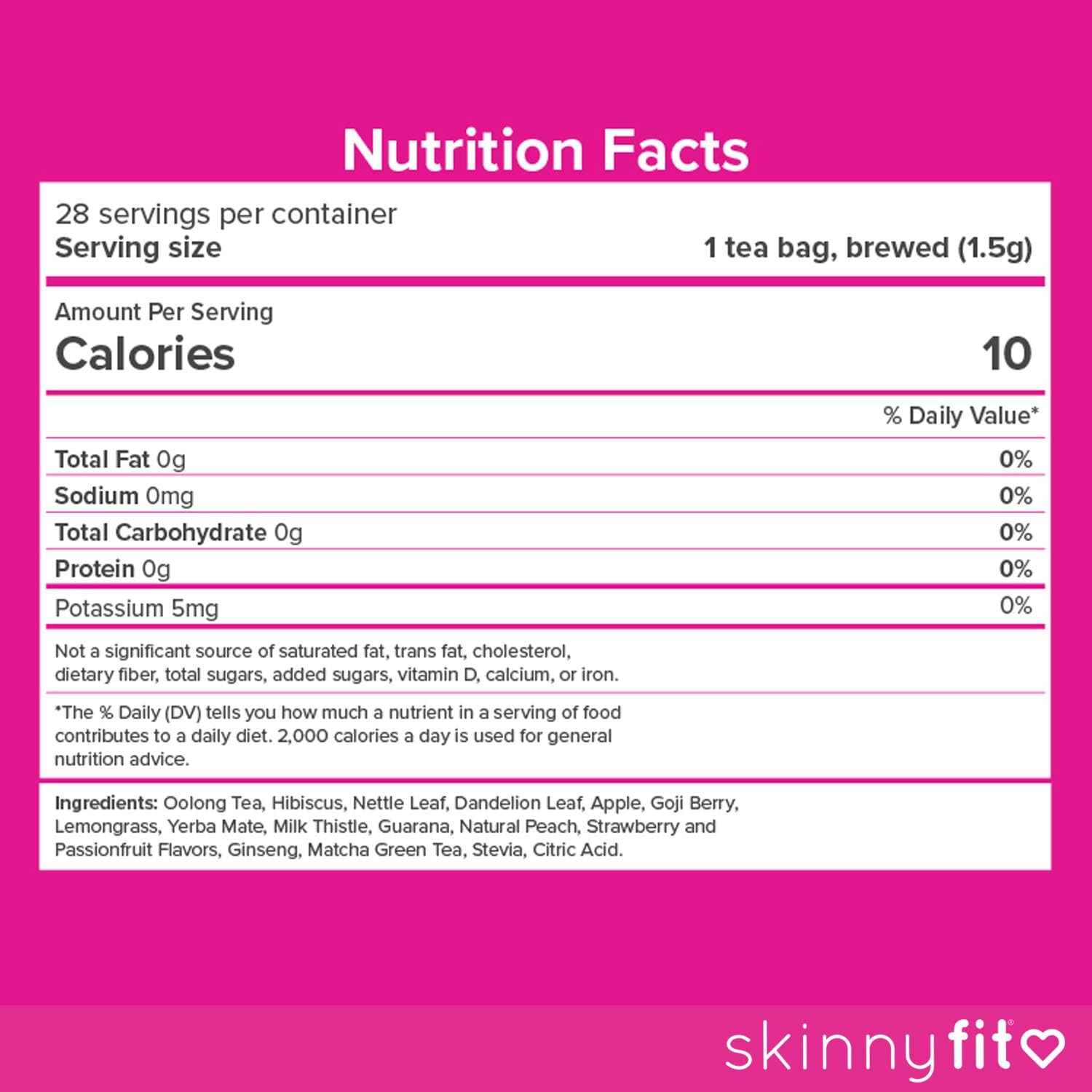 SkinnyFit Detox Tea: All-Natural, Laxative-Free, Supports A Healthy Weight, Helps Reduce Bloating, Natural Energy, Supports Immune System, Vegan, 28 Servings Pack of 2