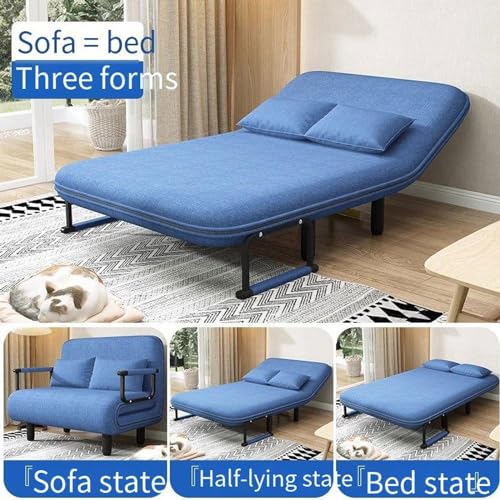 Sofa Bed Couch Memory Foam Sleeper Chair Lazy Couch Twin Size Futon Convertible Guest Beds,Washable Cover B