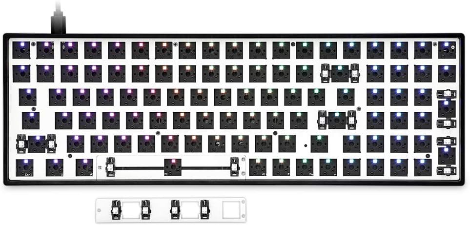 EPOMAKER SKYLOONG GK87 RGB TKL Hotswap Custom DIY Kit for Wired Mechanical Keyboard with Steel Mounting Plate, ABS Frame (GK87 White) Pack of 2