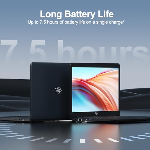 14'' Laptop Computer, Dual-Core Intel Celeron N3350 Processors, 4GB RAM, 256GB SSD, Windows 11 Laptops Computers, Ultra Slim, Long Battery Life, 2.4G/5G WiFi, BT 4.2, HDMI