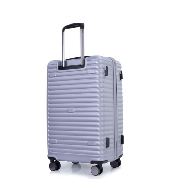 3 Piece Luggage Sets PC+ABS Lightweight Suitcase with Two Hooks, 360° Double Spinner Wheels, TSA Lock, (21/25/29) (Dark Purple)