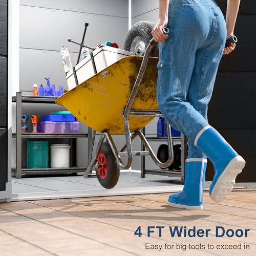 Outdoor Resin Storage Shed with Floor Included 5x3 FT, Waterproof Outside Sheds with Window Lockable Door, Plastic Sheds for Backyard Garden Patio Lawn Tools, Gray