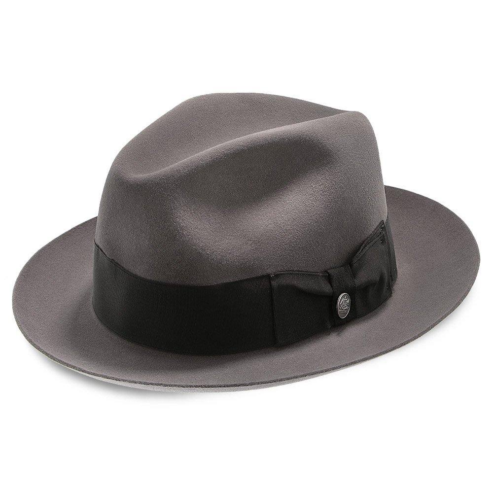 Stetson Temple Fur Felt Fedora Hat, Gray
