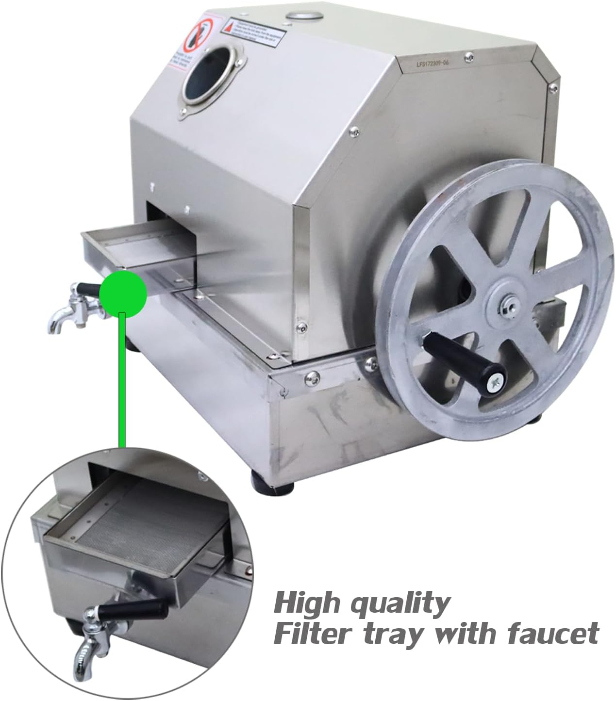 Manual Sugarcane Juicer Crusher Machine Commercial Sugar Cane Press Juicer Machine Sugar Cane Extractor Squeezer with 2 Peeling Knives