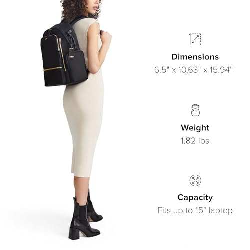 TUMI - Voyageur Celina Backpack - Travel Backpack for Women - For Business, Commute - Holds Up to 16" Laptop - Black & Gunmetal Hardware