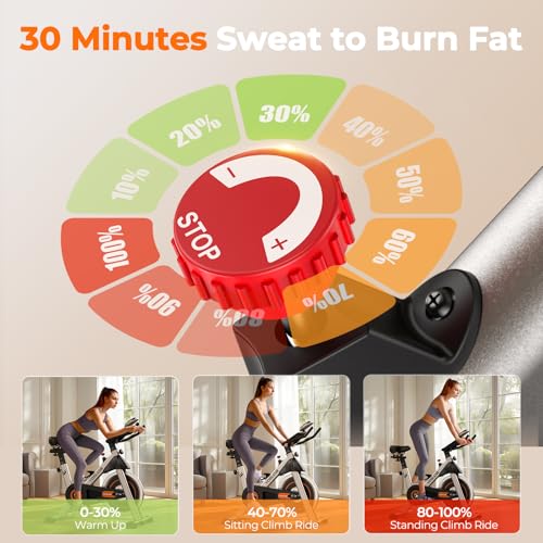 YOSUDA Exercise Bike, Brake Pad Stationary Bike for Home with Exclusive App, Magnetic Indoor Cycling Bike with 300 lb Weight Capacity, Low Noise, Tablet Holder and Fitness Courses for Weight Loss