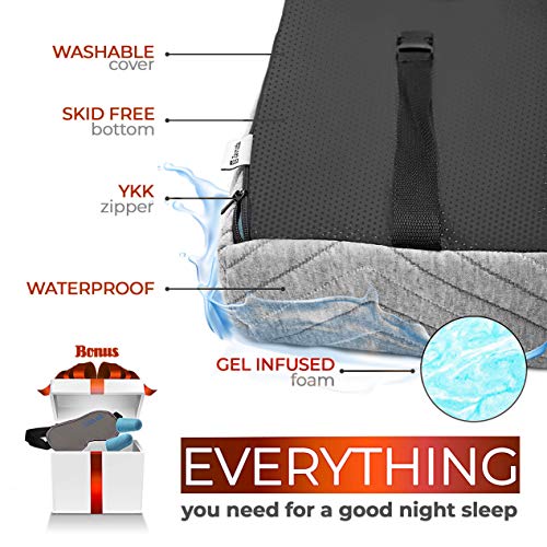Roll Up Travel Mattress, CertiPUR-US 3” Cooling Gel Infused Memory Foam Sleeping Pad, Portable Foldable Floor Mat for Camping, Car & Bed Topper w/Waterproof Cover, Carry Bag | Kids, Cot, Single, Twin