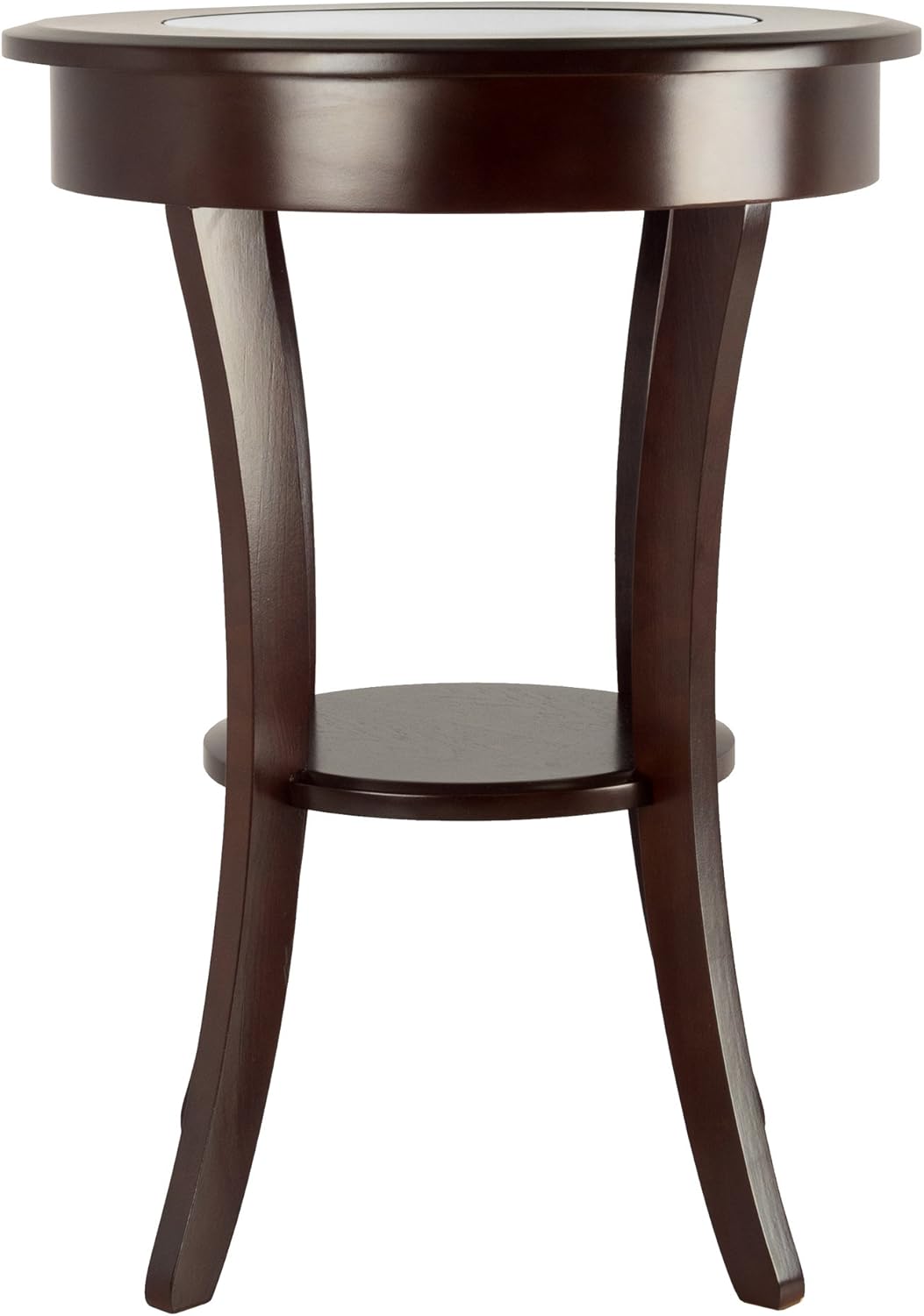 27" Cappuccino Elegant Cassie Wooden Round Accent Table