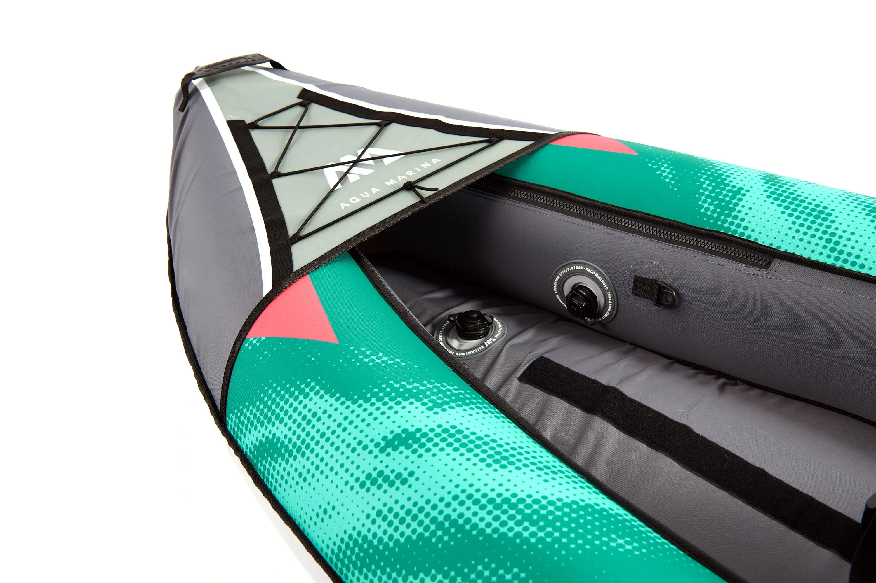 Aqua Marina, 1 Person, RECREATIONAL KAYAK - LAXO 9'4" - Inflatable KAYAK Package, including Carry Bag, Paddle, Fin, Pump & Safety Harness