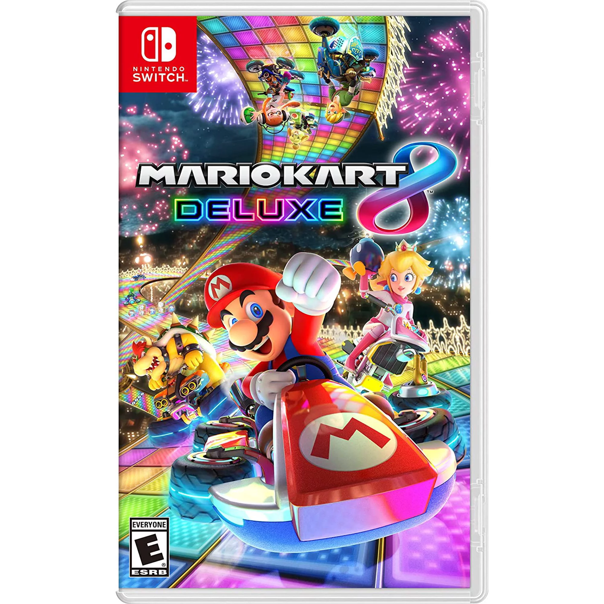 Nintendo Switch 64GB 7-inch OLED Model Bundle, White Joy-Con Controllers & Dock, 64GB Storage, Game Mario Kart 8 Deluxe with Ptech Accessories