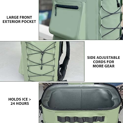 Malo'o Pro Adventure Insulated Backpack Cooler Holds 30 Cans for 48 Hours - Perfect Cooler Backpack Camping, Hiking, Fishing, Kayaking, Sports, or Beach- IceCell Technology Construction