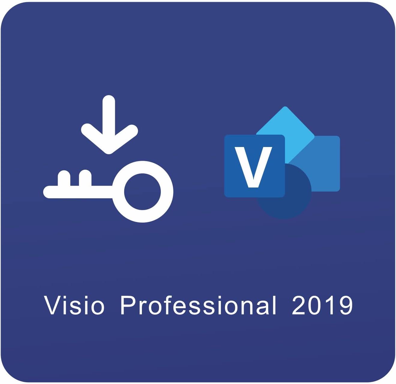 Visio 2019 Professional Lifetime License Key|32/64 bit|PC, one-time Purchase (Key Card) Office Pack of 2