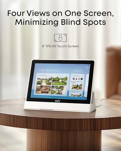 eufy Security eufy Smart Display E10, Smart Home Hub, 8" Control Panel, Compatible Devices, Four Views on One Screen, Instant Door Alerts, Daily Event Reports, One Tap Control