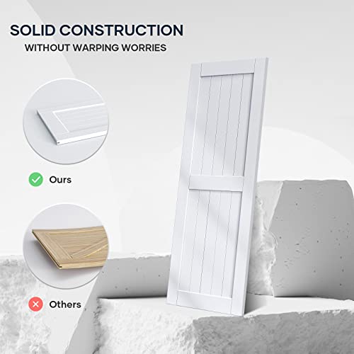 EaseLife 54 x 84 inch White Barn Door with 9FT Sliding Door Hardware Kit Included & Handle,Solid Wood Covered with Waterproof PVC Surface,DIY Assemblely,Easy Install,H-Frame,Fit 50-52in Wide Opening
