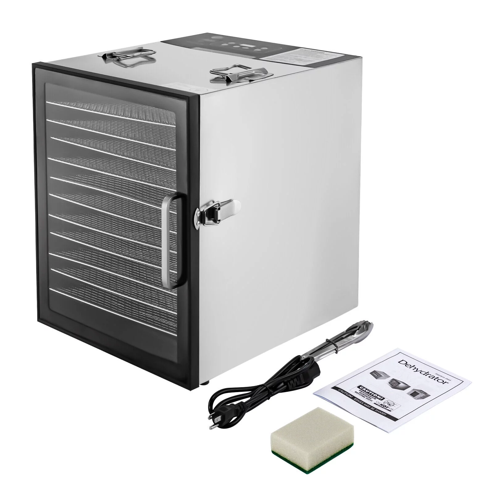 12-Tray Food Dehydrator Stainless Steel Meat Fruit/Vegetable Jerky Dryer Machine