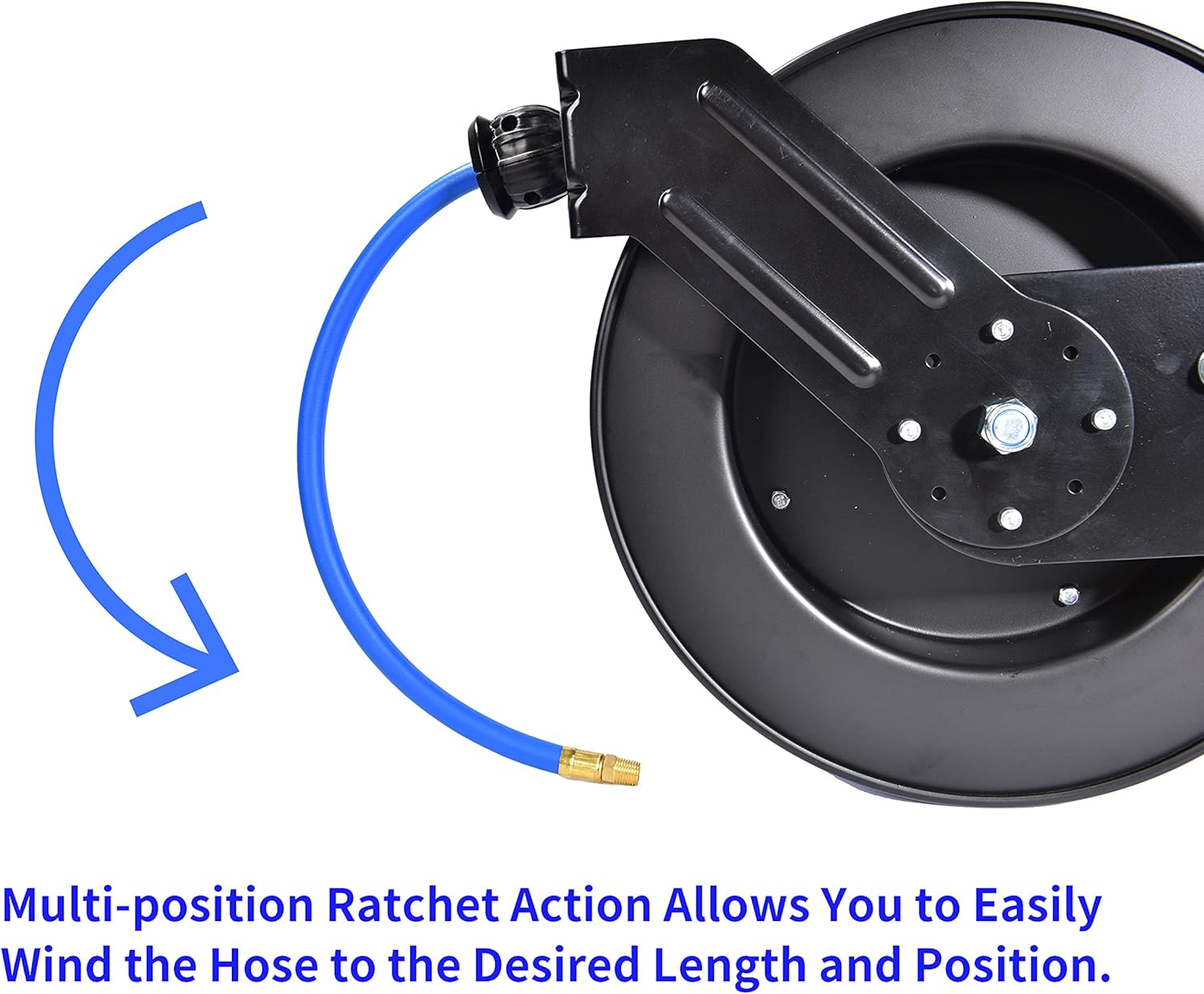 Aain AE39 Heavy Duty Air Hose Reel With 50FT Auto Rewind Preminium Retractable air hose,Steel Construction Industrial Air Hose Reel Wall Mount 3/8" Flexiable Hybrid Hose