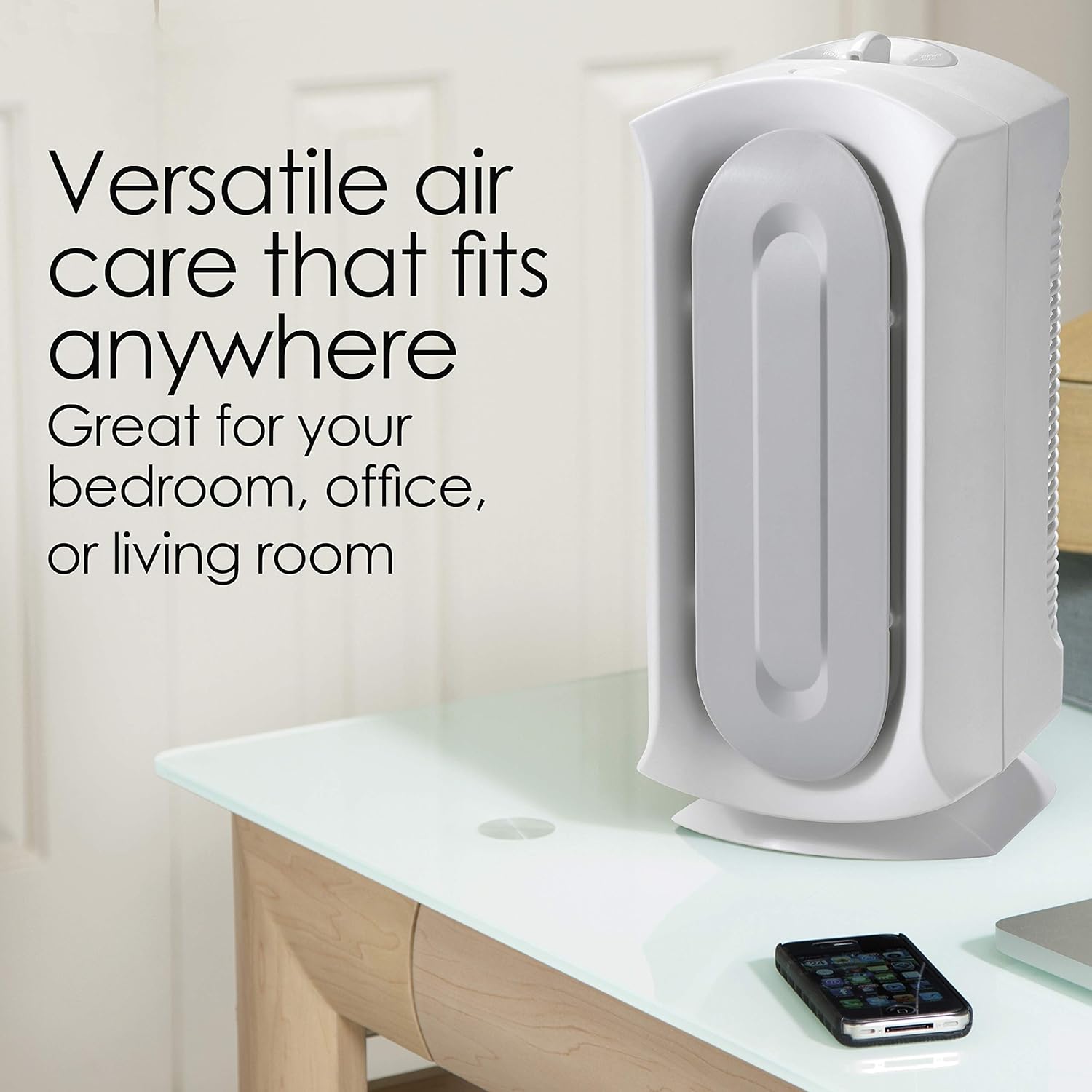 Hamilton Beach TrueAir Air Purifiers with Reusable 99% HEPA Grade Filter, 160 sq ft, Black and White