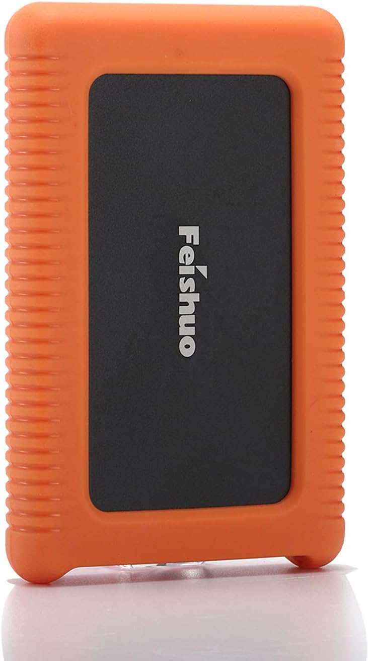 Portable External Hard Drive USB3.0 SATA HDD Storage — External Hard Drive Silicone Case Anti-Drop, Shockproof and Rainproof (320G, Black)