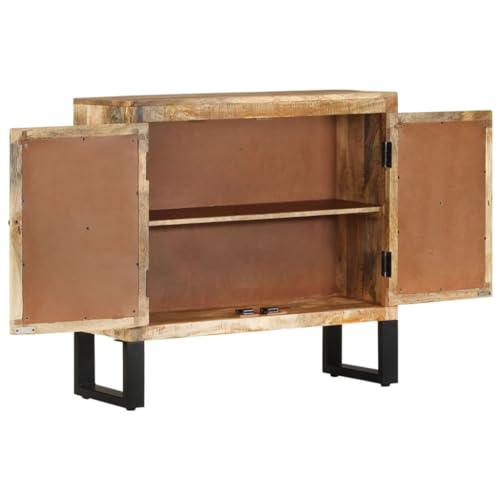 Sideboard 31.5"x11.8"x29.9" Solid Wood Mango,Modern Mango Wood Sideboard with Ample Storage and Patterns for Living Room Dining Room Furniture, Buffets & Sideboards