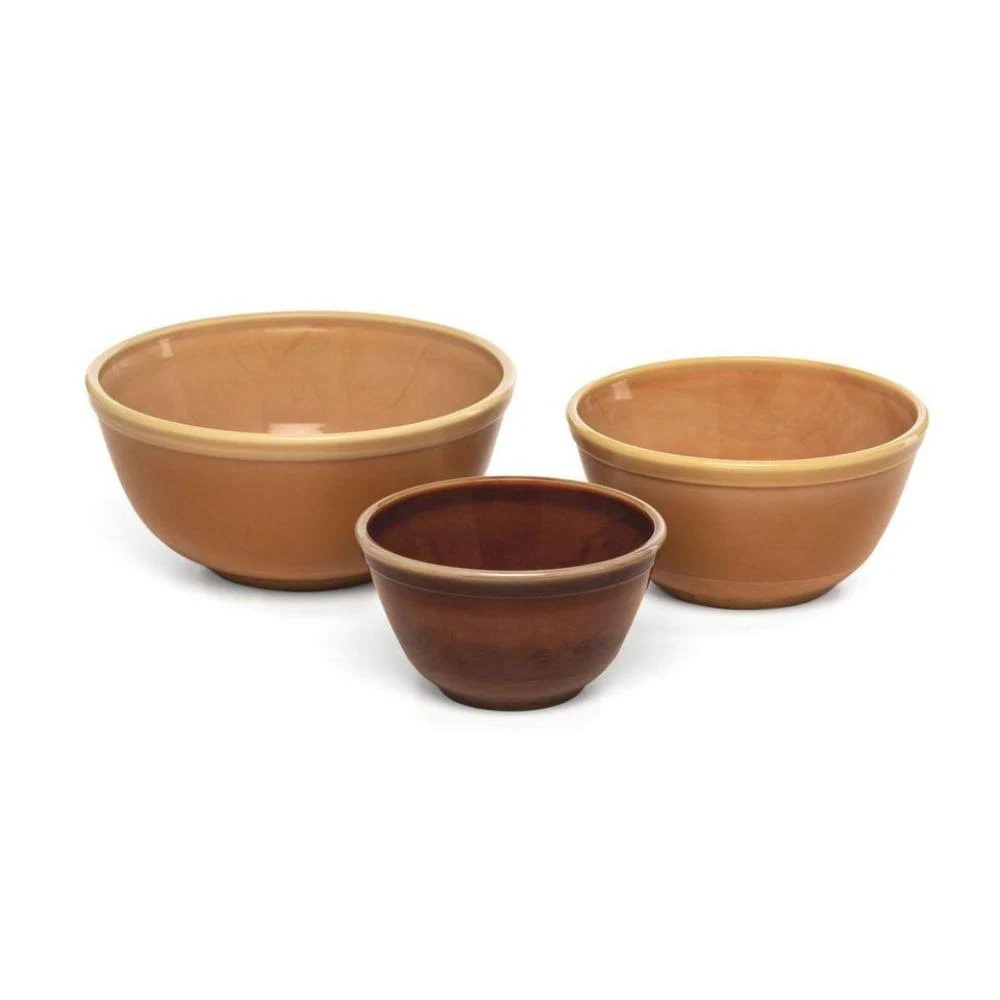 Mosser Glass Mixing Bowls Set 3 Caramel